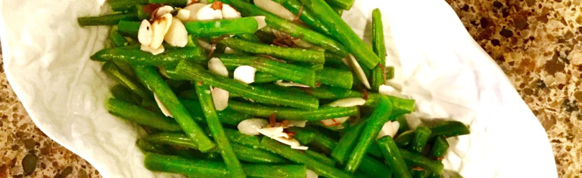 Sautéed Organic String Beans with Raw Sliced Almonds