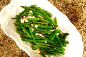 Sautéed Organic String Beans with Raw Sliced Almonds